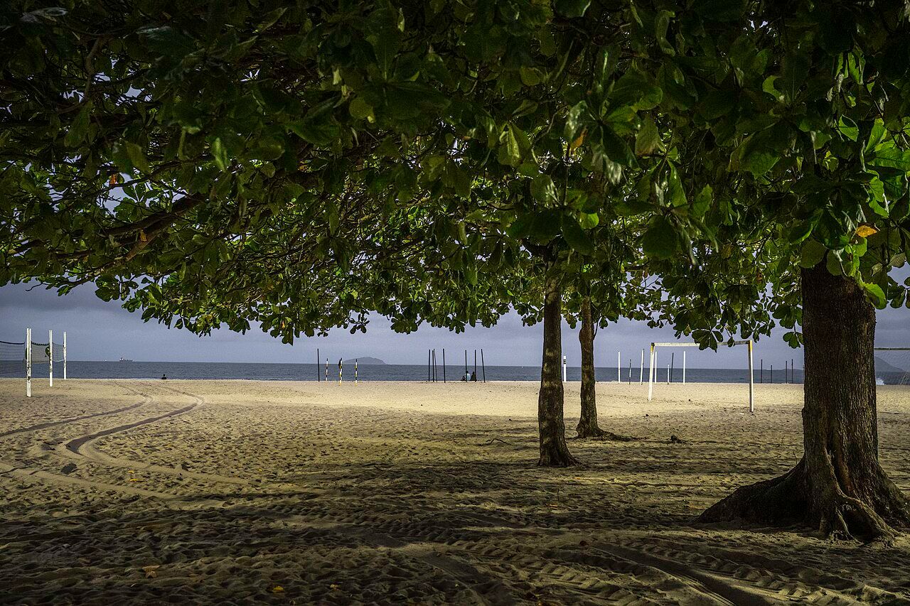 Quadras de vôlei na praia de Copacabana